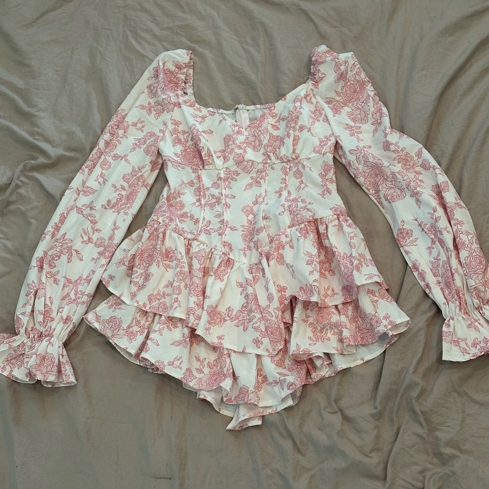 Floral Pink Women's Romper